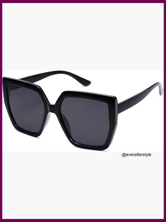 Oversized Horned Rim Sunglasses with UV400 Protection Plastic Frames main image 4